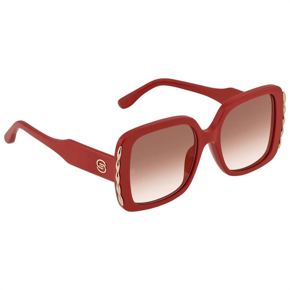 NEW ELIE SAAB women's es 015/s sunglasses in shinny red/gradient lenses with lig